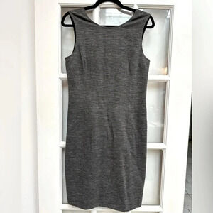 Theory | Charcoal Speckled Grey Stretchy Sheath Cocktail Midi Dress Size 10